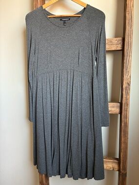 Isabella Oliver Gray Empire Waist Maternity Midi Dress Size 4 (US 10)